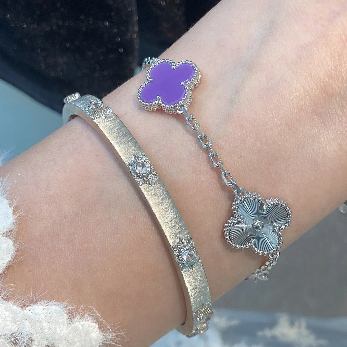 [Dream]New  CLOVER 5 MOTIF VIOLET BRACELET COLLECTION