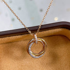 ¡®Dream¡¯TRINITY NECKLACE SILVER GOLD PINK GOLD DIAMONDS