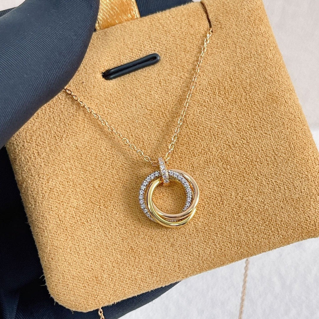 ¡®Dream¡¯TRINITY NECKLACE SILVER GOLD PINK GOLD DIAMONDS