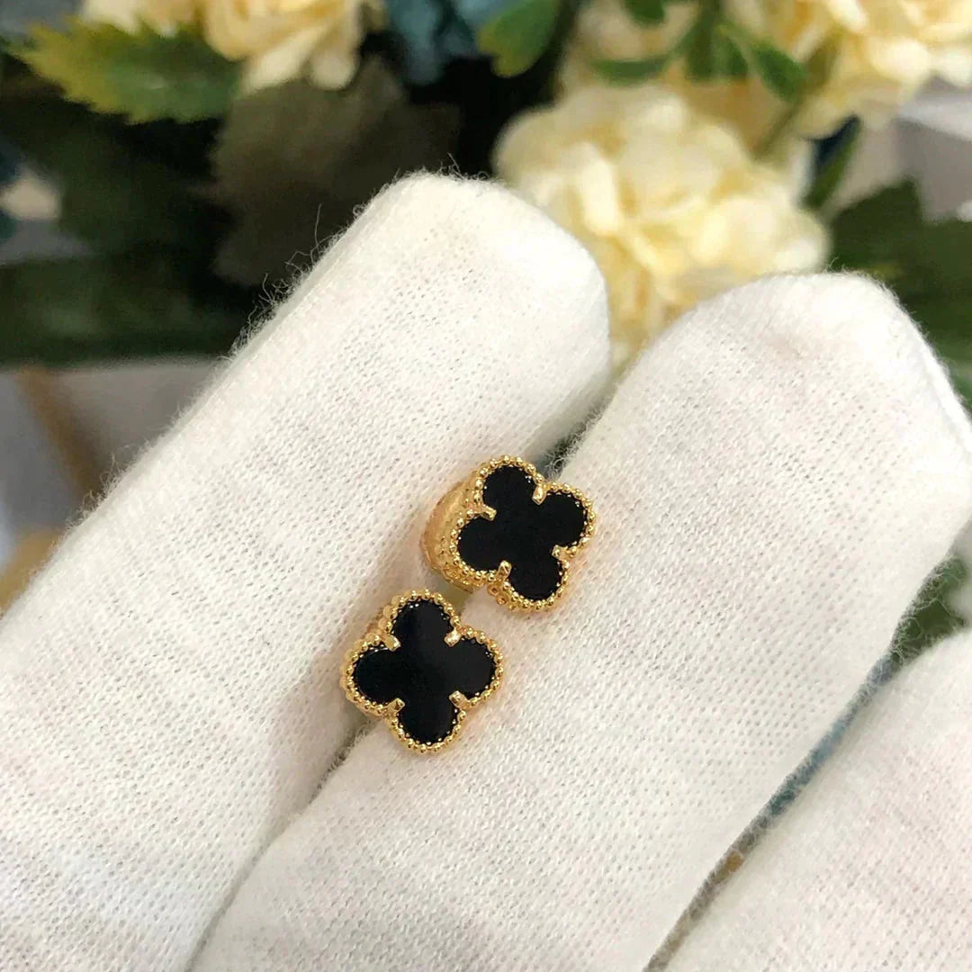 ¡®Dream¡¯CLOVER MINI 9.5MM BLACK MOP EARRINGS