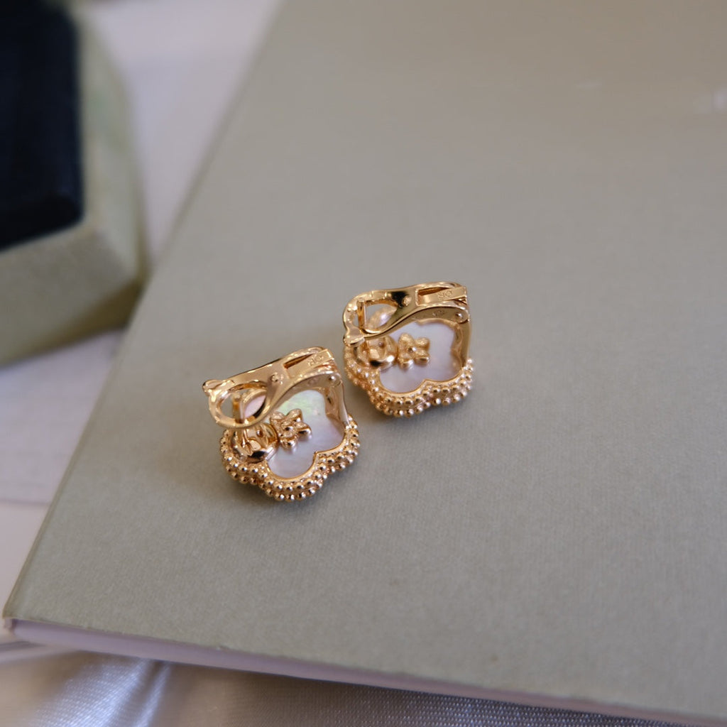 ¡®Dream¡¯LUCKY PINK GOLD WHITE MOP EARRINGS
