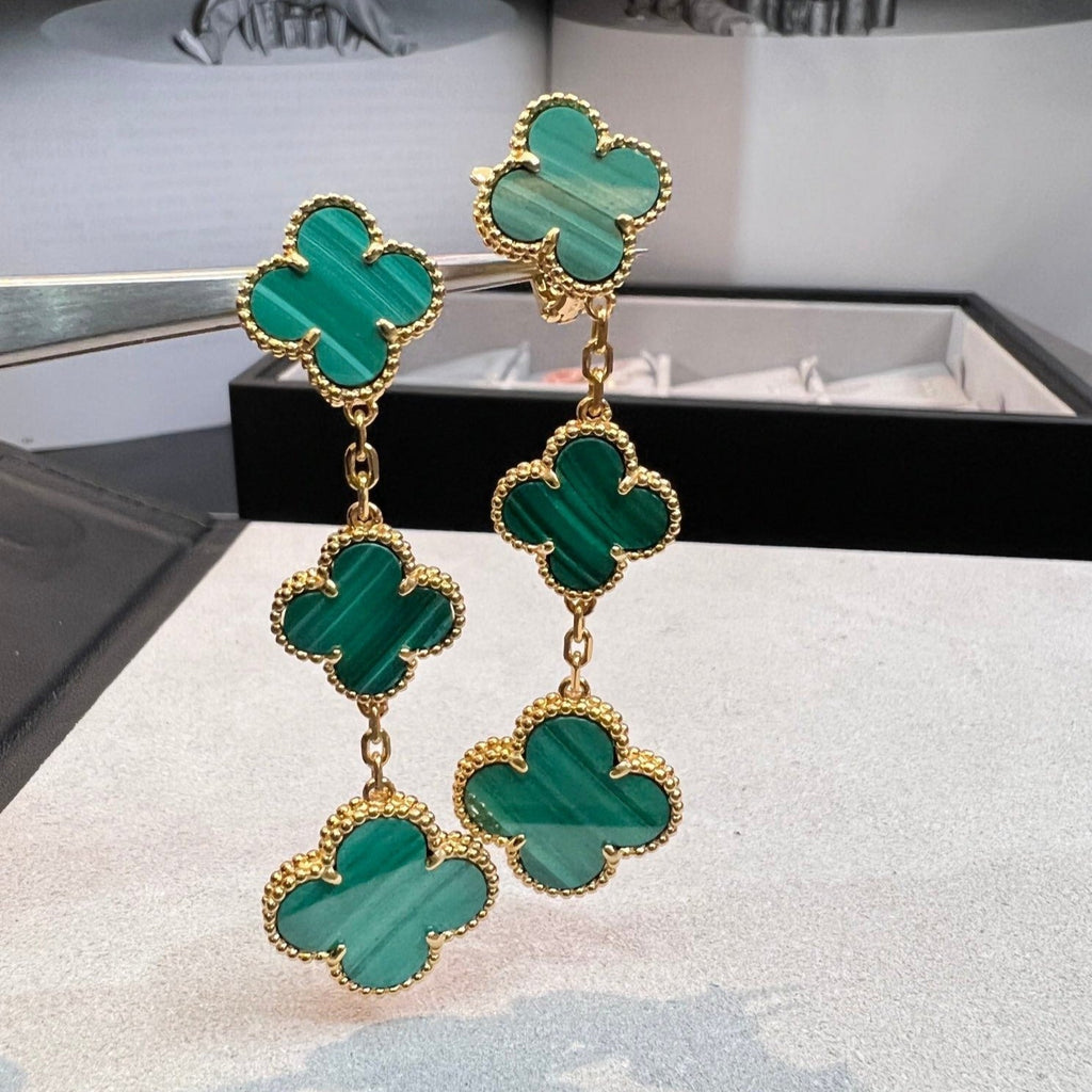 ¡®Dream¡¯CLOVER MALACHITE 3 MOTIFS GOLD