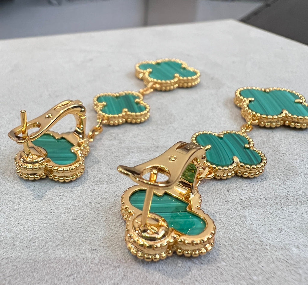 ¡®Dream¡¯CLOVER MALACHITE 3 MOTIFS GOLD