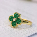 ¡®Dream¡¯CLOVER MALACHITE RING GOLD DIAMOND