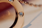 ¡®Dream¡¯LOVE NECKLACE 16MM 6 DIAMONDS PINK GOLD