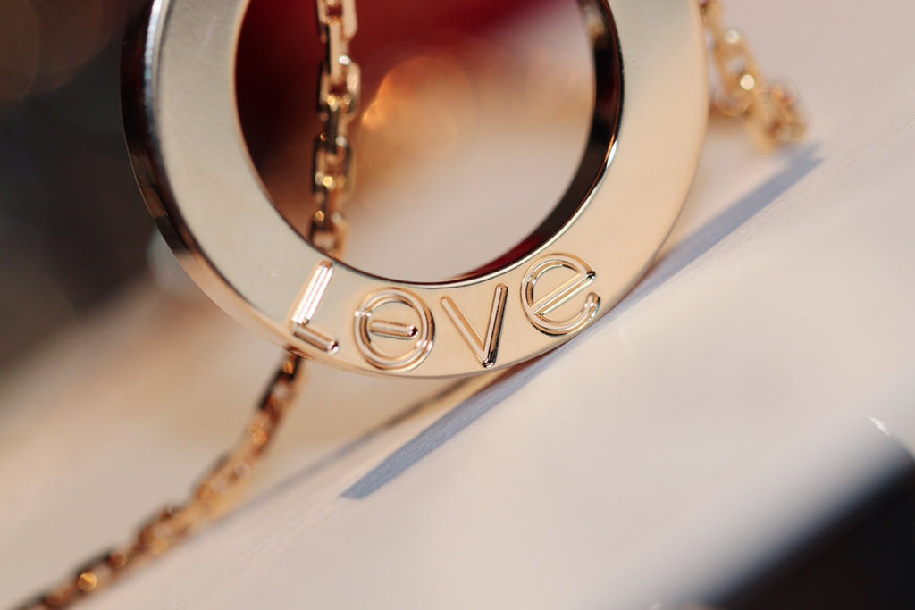 ¡®Dream¡¯LOVE NECKLACE 16MM 6 DIAMONDS PINK GOLD