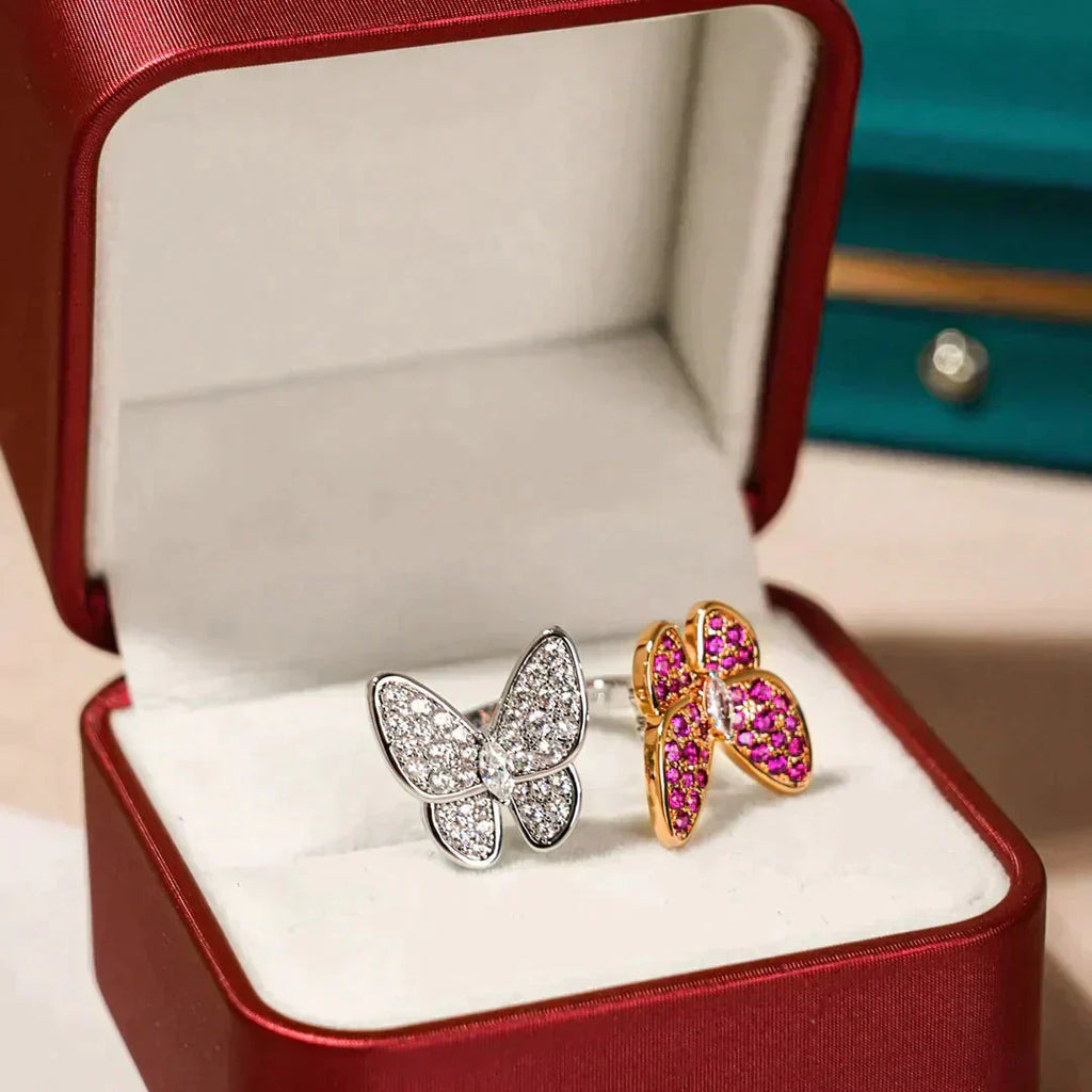„Dream“ ZWILLINGS-SCHMETTERLINGS-DIAMANTENRING