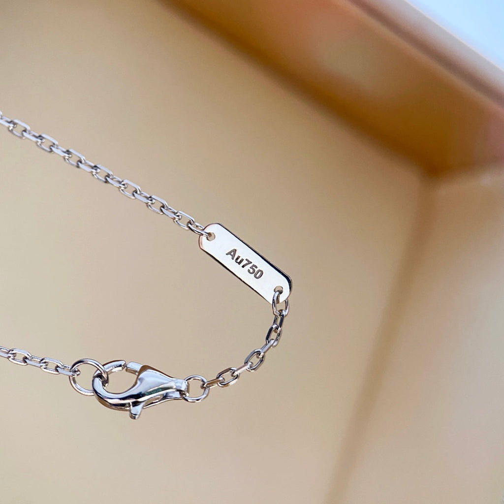Traum-Halskette aus Silber mit Kleeblatt-Diamanten