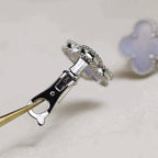 ¡®Dream¡¯CLOVER MEDIUM 1 MOTIFS  WHITE MOP EARRINGS SILVER