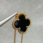 ¡®Dream¡¯CLOVER 15MM BLACK ONYX SINGLE FLOWER NECKLACE