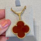 ¡®Dream¡¯CLOVER 25MM NECKLACE GOLD CARNELIAN