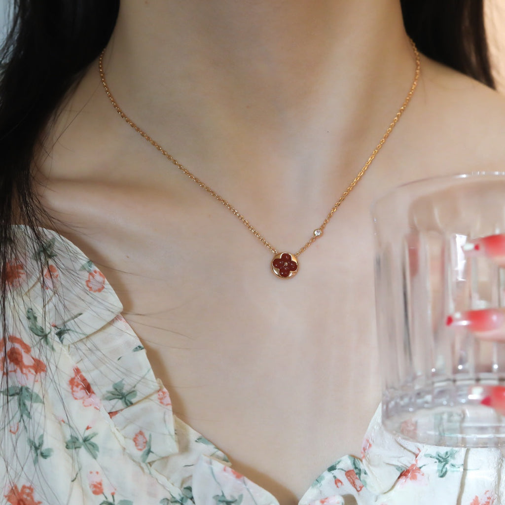 ¡®Dream¡¯SUN PEDANT PINK GOLD 1 DIAMOND NECKLACE
