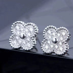 ¡®Dream¡¯CLOVER 1 MOTIFS DIAMOND STUD EARRINGS SILVER