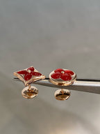 ¡®Dream¡¯STAR AND SUN PINK GOLD CARNELIAN STUD EARRINGS