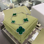„Dream“ CLOVER 5 MOTIVE SILBER MALACHIT ARMBAND