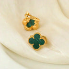 ¡®Dream¡¯CLOVER MEDIUM 1 MOTIFS MALACHITE  EARRINGS