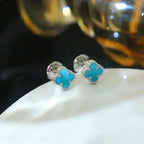 ¡®Dream¡¯CLOVER MINI 9.5MM ONYX STUD EARRINGS SILVER