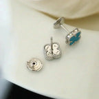 ¡®Dream¡¯CLOVER MINI 9.5MM ONYX STUD EARRINGS SILVER