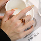 "Dream"-KLEEBES CARNELIAN RING ROSÉGOLD DIAMANT
