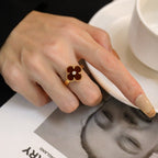 "Dream"-KLEEBES CARNELIAN RING ROSÉGOLD DIAMANT