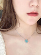 ¡®Dream¡¯CLOVER 1 DIAMANT HELLBLAU SILBER HALSKETTE