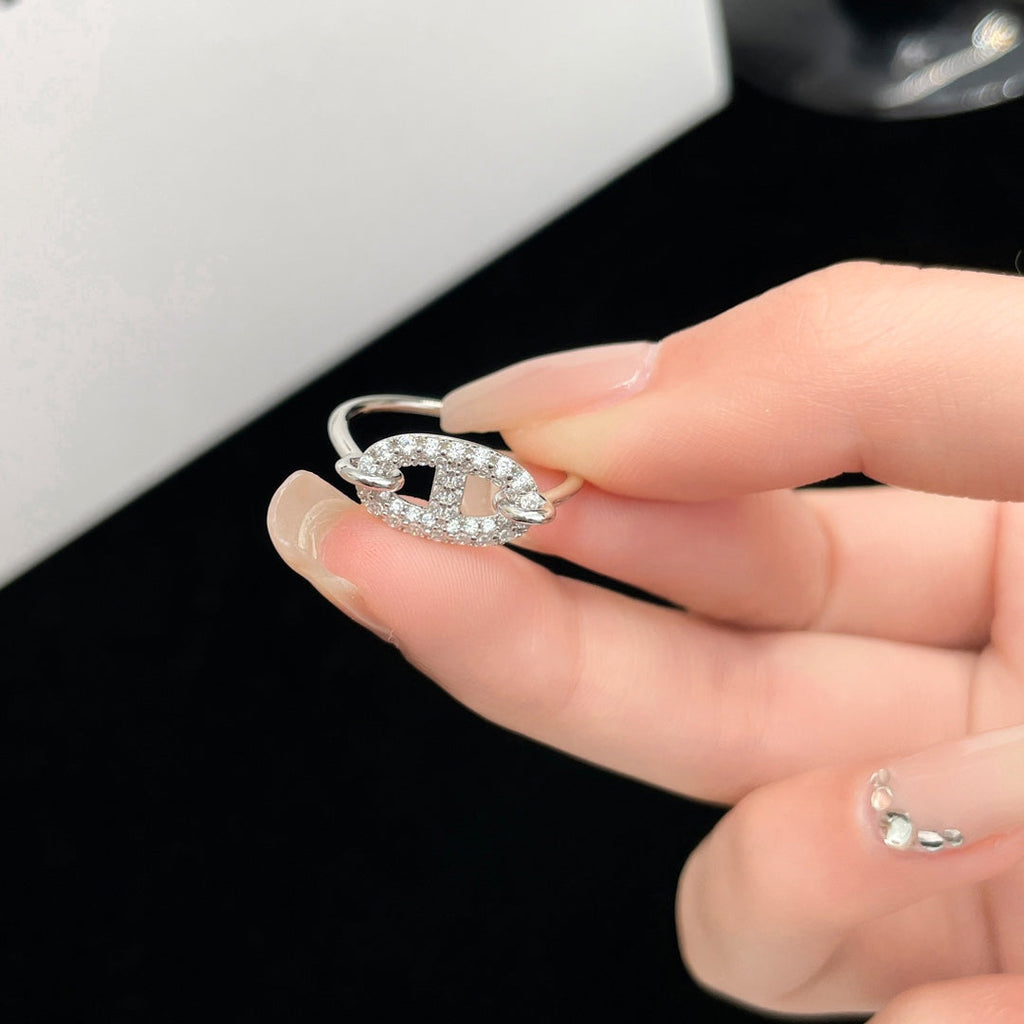 RONDE SMALLER SILBER DIAMANT RING „Traum“