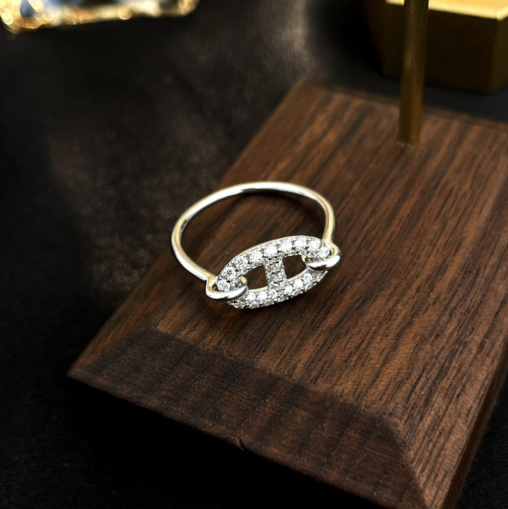 RONDE SMALLER SILBER DIAMANT RING „Traum“
