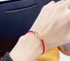 „Dream“FORCE 10 HALBER DIAMANT, ROSÉGOLD, ROTES KORDELARMBAND, GROSSES UND MITTELGROSSES MODELL