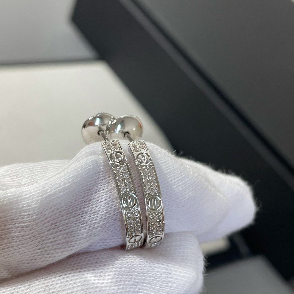 ¡®Dream¡¯LOVE DIAMOND SILVER HOOP EARRINGS