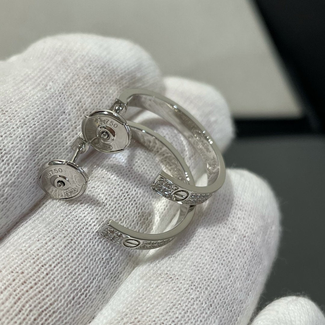 ¡®Dream¡¯LOVE DIAMOND SILVER HOOP EARRINGS
