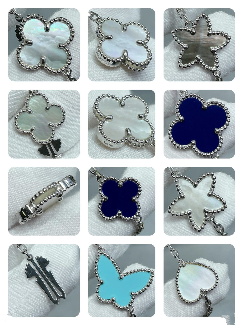 ¡®Dream¡¯LUCKY CLOVER SILVER 11 MOTIF NECKLACE