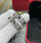 ¡®Dream¡¯LOVE CERAMIC DIAMOND PAVED SILVER EARRINGS