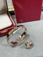 ¡®Dream¡¯LOVE PINK GOLD SILVER DIAMOND DOPPELRING