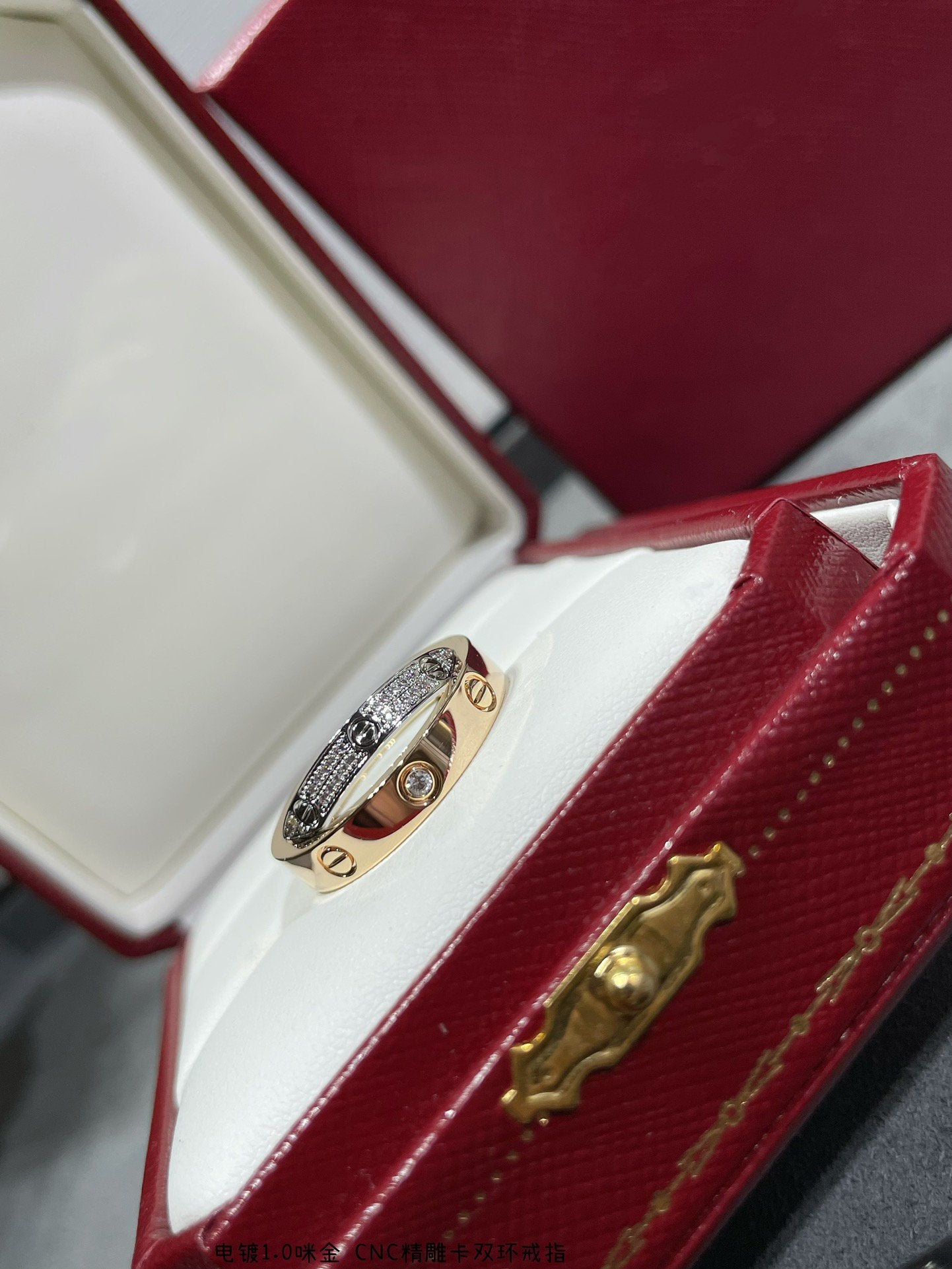 ¡®Dream¡¯LOVE PINK GOLD SILVER DIAMOND DOPPELRING