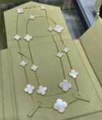 ¡®Dream¡¯CLOVER 16 MOTIF WHITE MOP GOLD NECKLACE