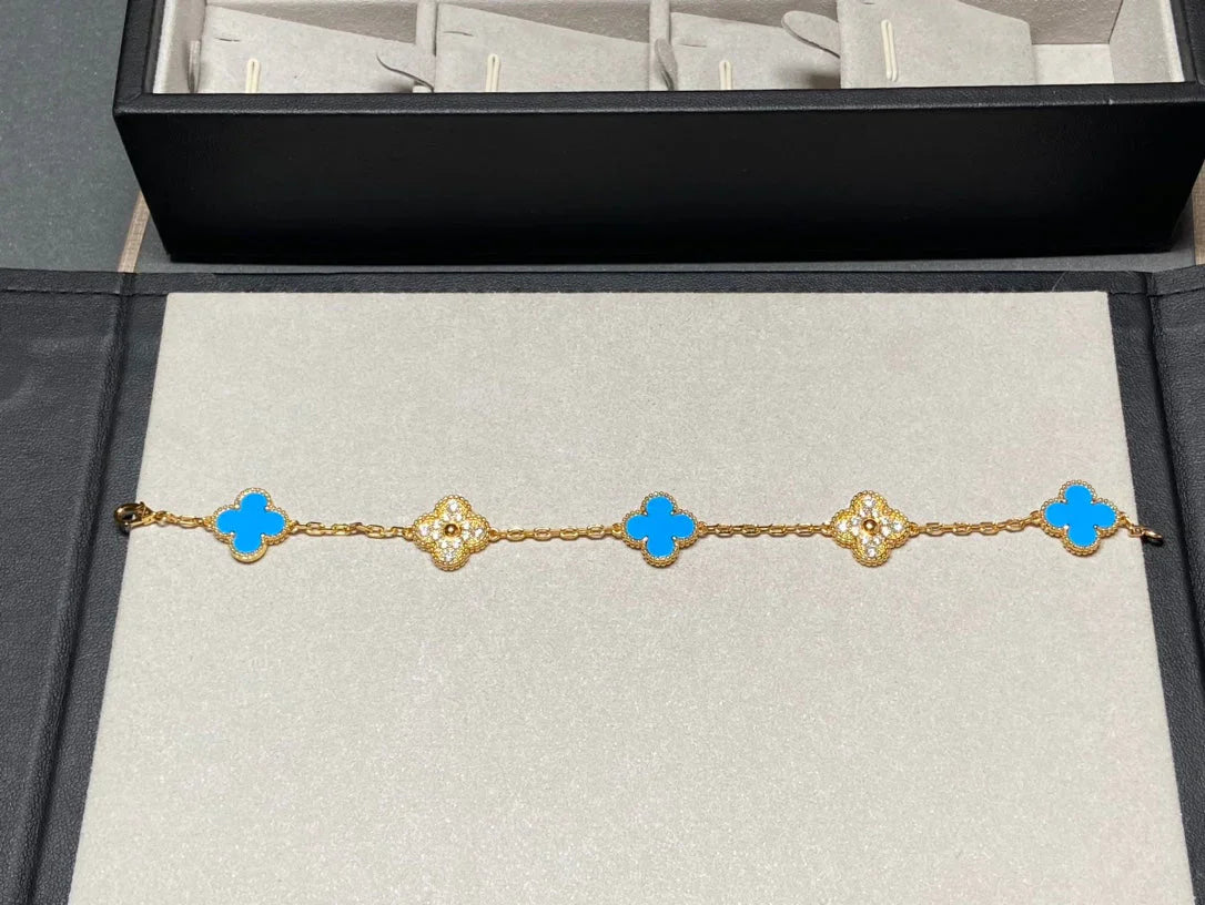 [Traum]Neue Kollektion CLOVER 5 MOTIF BLUE AGATE ARMBÄNDER