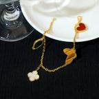 ¡®Dream¡¯LUCKY SPRING 5 MOTIF GOLD BRACELET