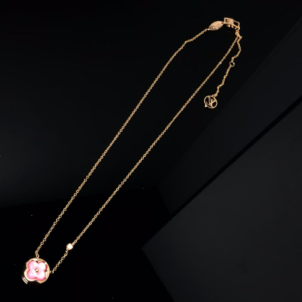 ¡®Dream¡¯COLOR BLOSSOM PINK MOP SUN GOLD NECKLACE