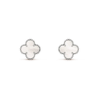 ¡®Dream¡¯CLOVER MEDIUM 1 MOTIFS  WHITE MOP EARRINGS SILVER