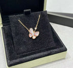 [Dream]BUTTERFLY PINK MOTHER-OF-PEARL DIAMOND NECKLACE