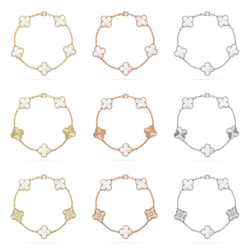 [Traum]Neue CLOVER WHITE PEARL MOP 5 MOTIV ARMBAND KOLLEKTION