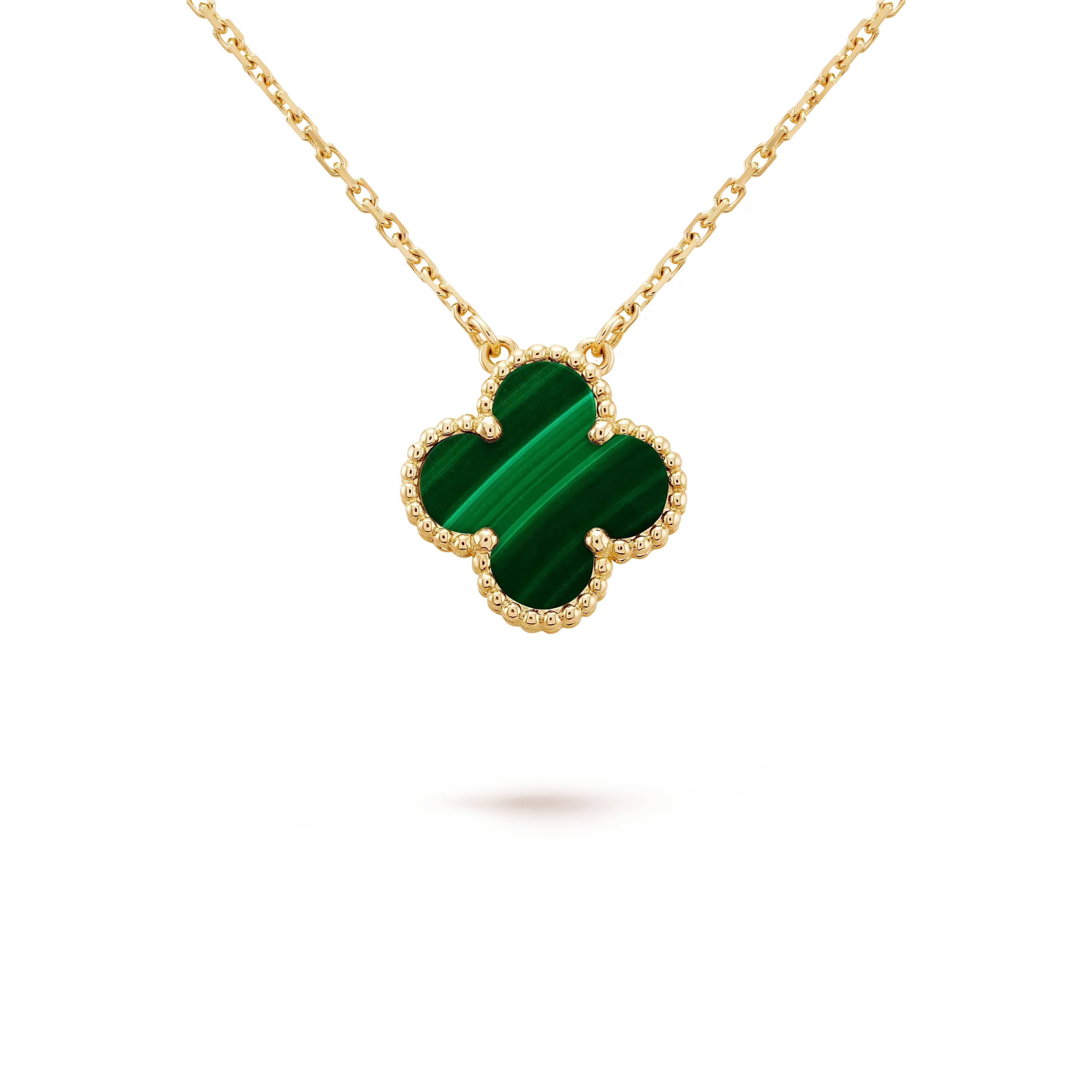 夢CLOVER 15MM マラカイト シングル フラワー ネックレス
