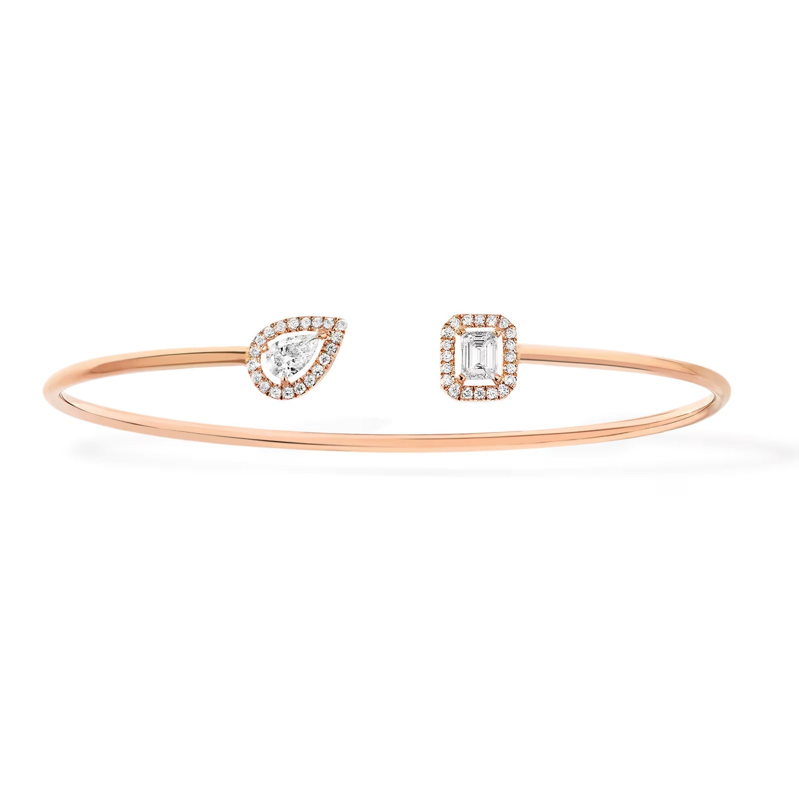 [Dream ]JONC FLEX MY TWIN TOI & MOI SILVER DIAMOND BRACELET
