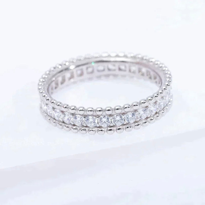 "Dream" Perlee Diamant Silberring