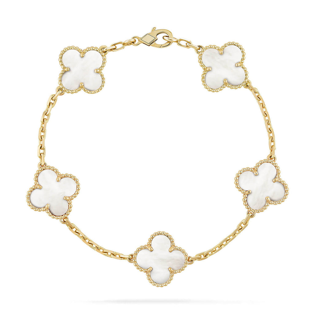 [Traum]Neue CLOVER WHITE PEARL MOP 5 MOTIV ARMBAND KOLLEKTION