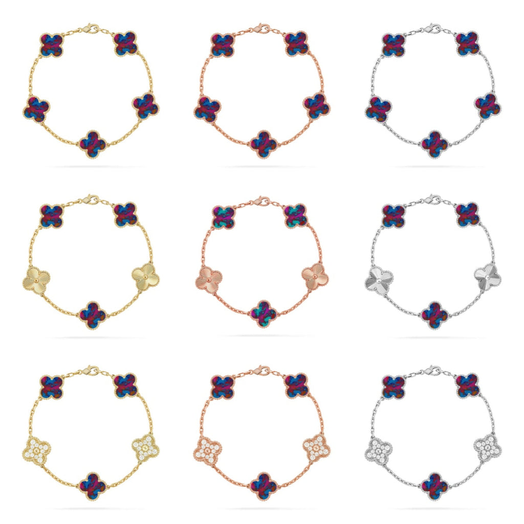 [Dream]Neue CLOVER 5 MOTIF COLOR GEMSTONES ARMBAND KOLLEKTION