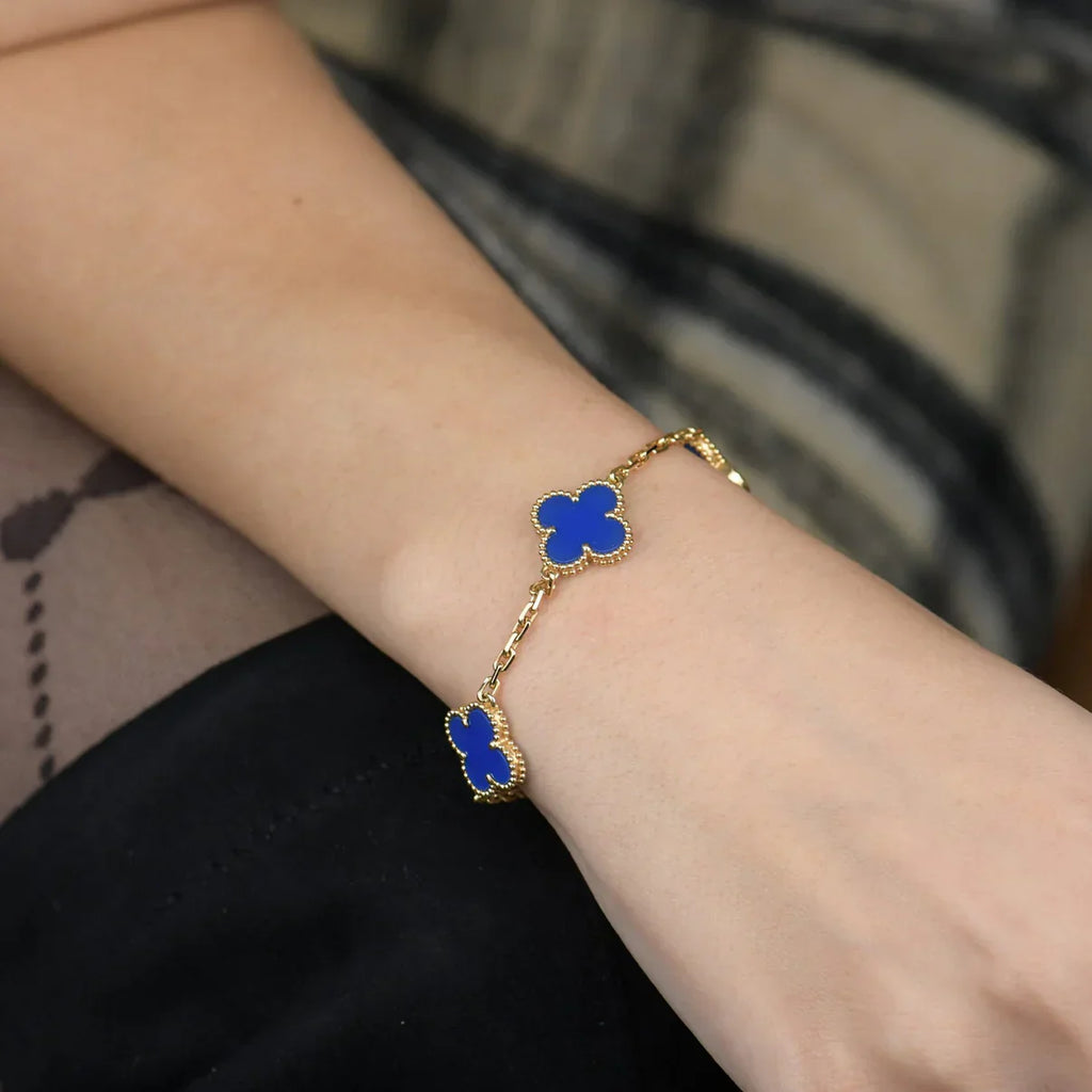 [Traum]Neue Kollektion CLOVER 5 MOTIF BLUE AGATE ARMBÄNDER