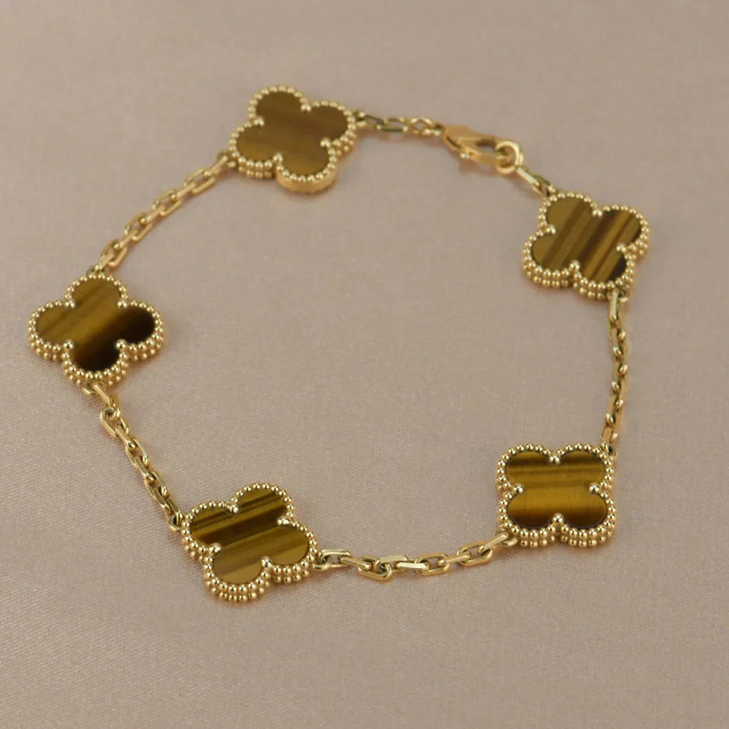 [Dream]Neue CLOVER 5 MOTIFS TIGER EYE ARMBAND-KOLLEKTION