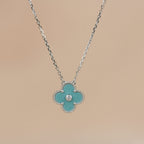 ¡®Dream¡¯CLOVER 15MM DIAMOND SVRES PORCELAIN  NECKLACE SILVER