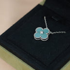 ¡®Dream¡¯CLOVER 15MM DIAMOND SVRES PORCELAIN  NECKLACE SILVER